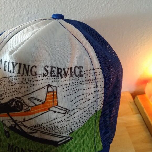 Vintage Russaero Flying Service Crop Dust Snap Back Trucker Hat - Picture 3 of 9